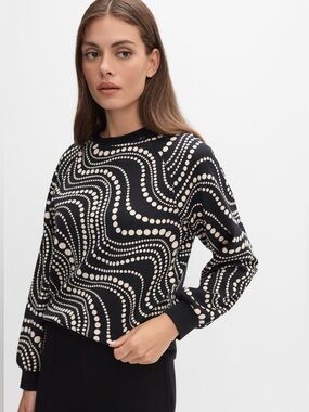 Melanie Lyne Dot Print Sweatshirt - Size Small